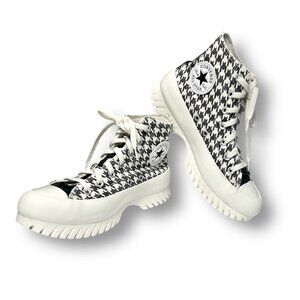 Converse Chuck Taylor Lugged 2.0 A05053C Hi Houndstooth Black White M6 W8